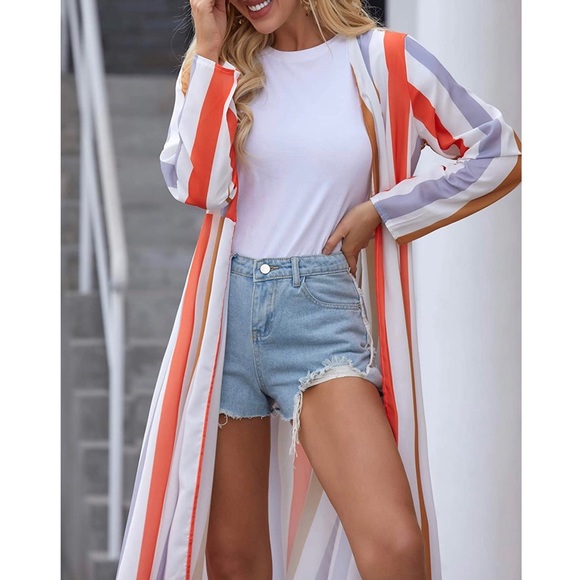 Casual Cover Up Printed Kimono - Picture 3 of 5